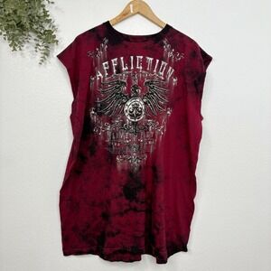 Affliction Live Fast Supertee Graphic Muscle Sleeveless Tee T-Shirt‎ 2XL